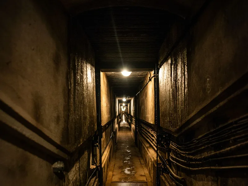Underground hypogeum tunnels beneath the Colosseum arena floor